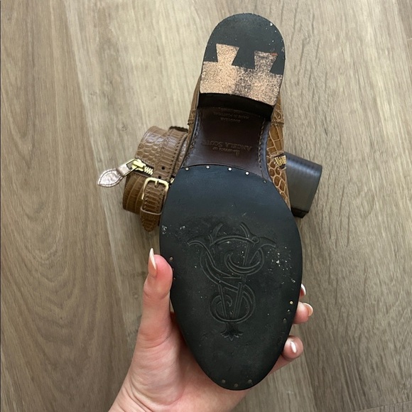 The Office of Angela Scott Brown Croc-Embossed Ankle Boots - Picture 7 of 7